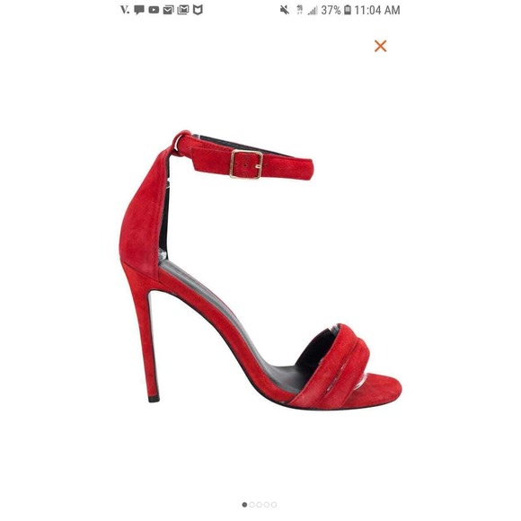 NICHOLAS Shoes - NWOT Nicholas JOCELYN Red  Suede Stiletto Sandals Pumps Shoes 37.5 IT